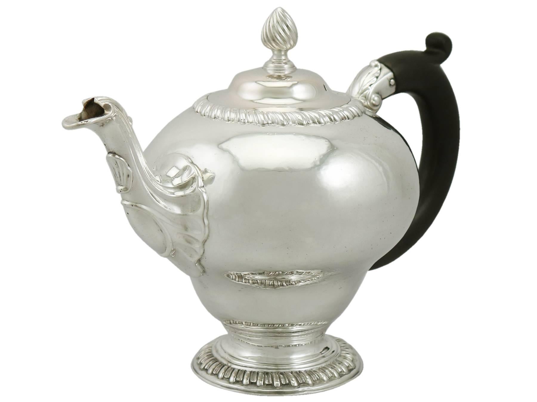 English Antique 1760s Georgian Sterling Silver Bachelor Teapot