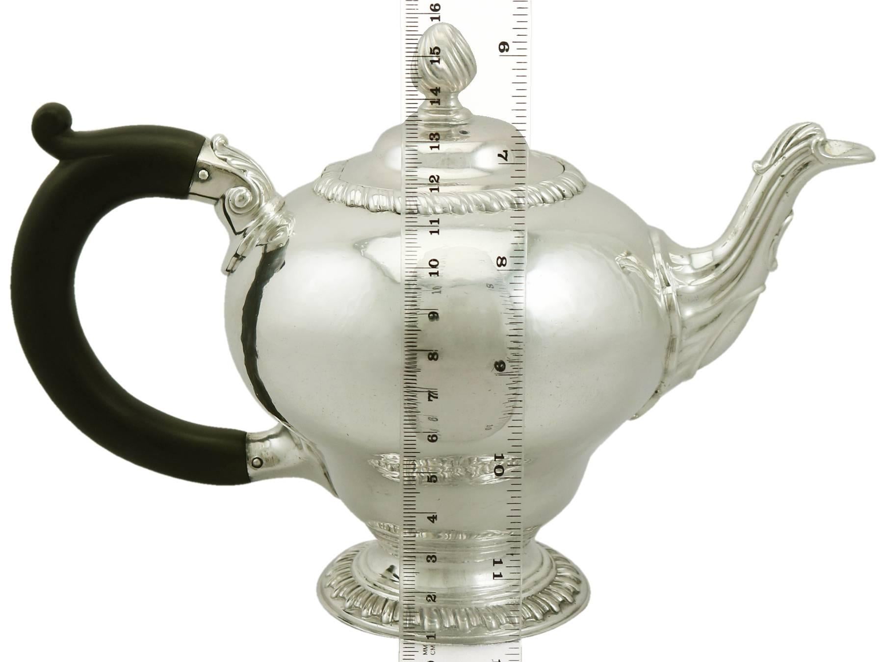 Antique 1760s Georgian Sterling Silver Bachelor Teapot 3