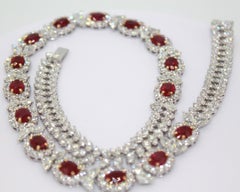 17.61 Carat Burma Ruby & Diamond Necklace