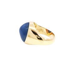 17.61 ctw Mid-Century No Heat Burmese Sapphire 18K Yellow Gold Ring
