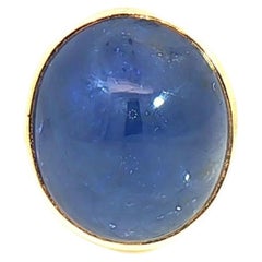 17.61 ctw Mid-Century No Heat Burmese Sapphire 18K Yellow Gold Ring