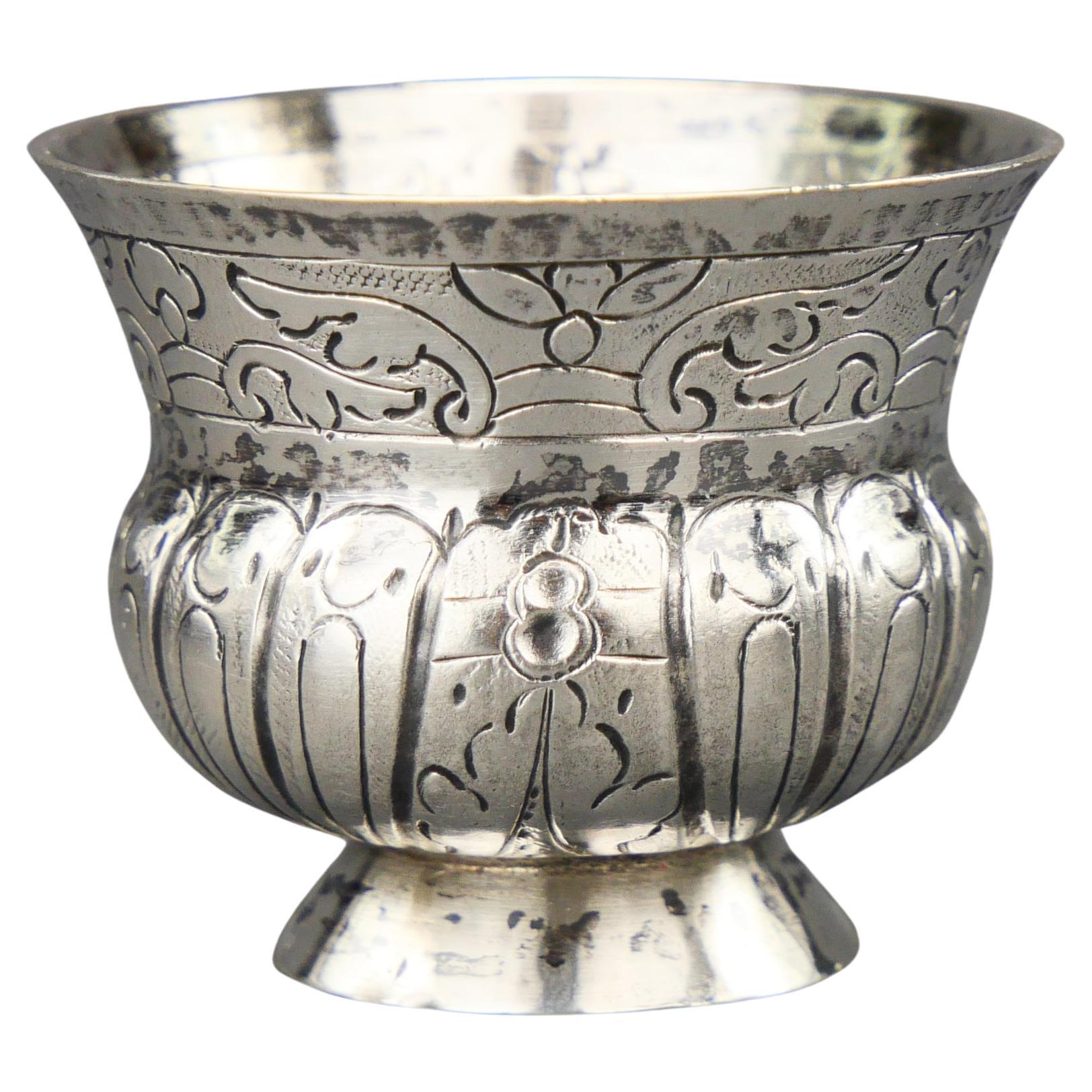 1764 Antique Tsarist Imperial Russian Vodka Shot solid 84 Silver / 23 gr