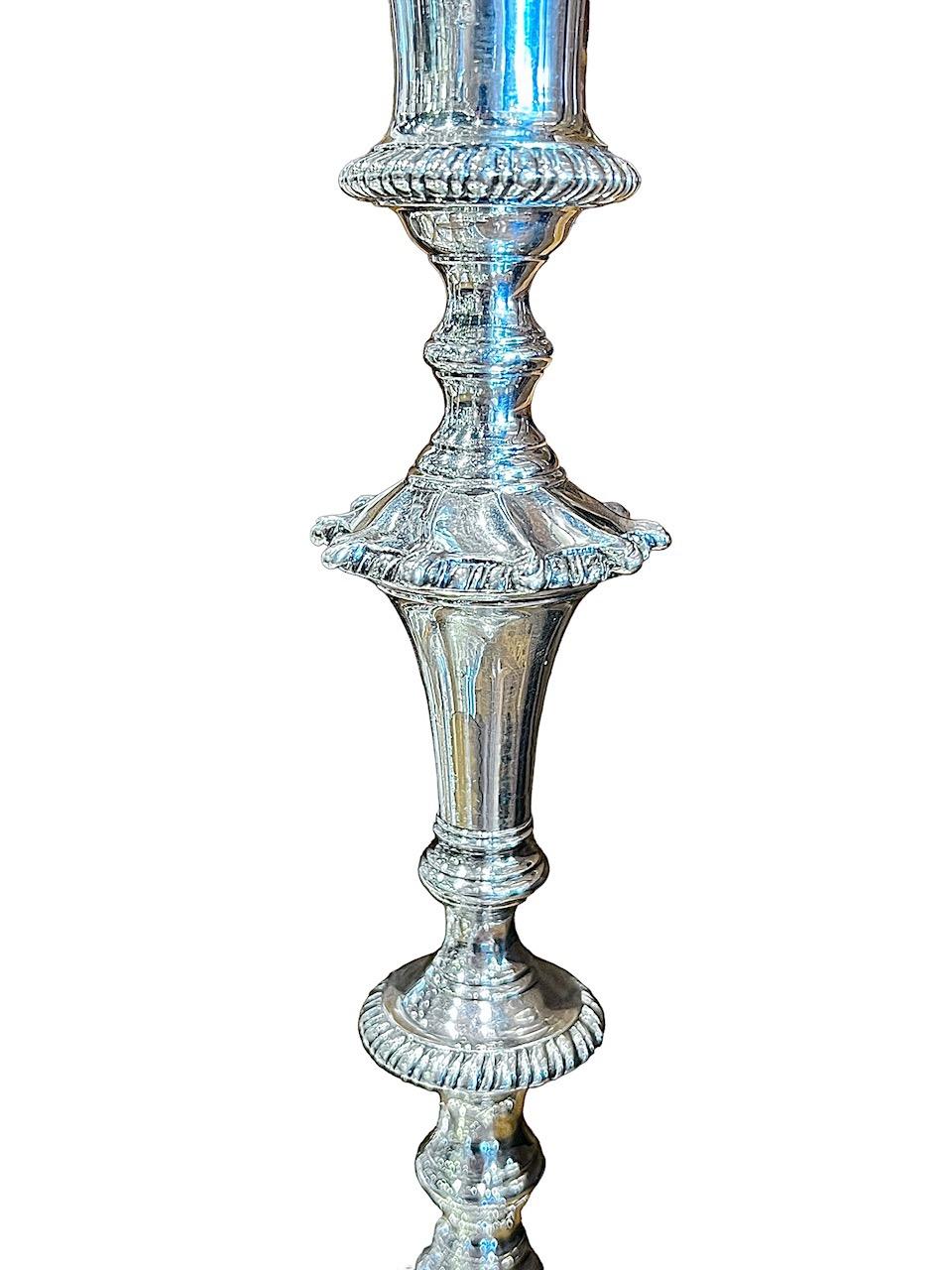1764, Set of Four George III Sterling Silver Candlesticks, English For Sale 7