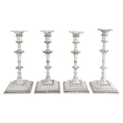 1764, Set of Four George III Sterling Silver Candlesticks, English