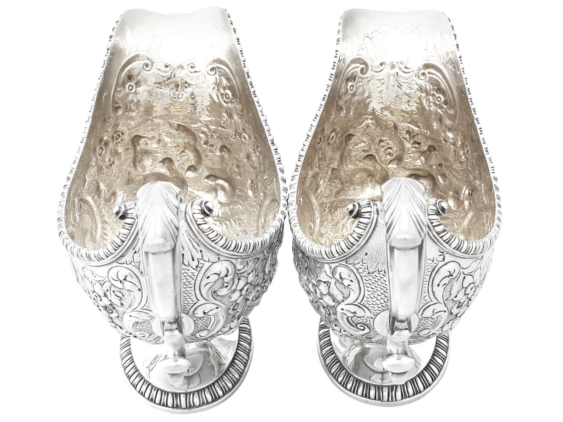 Salsera inglesa georgiana de plata de ley John Swift mediados del siglo XVIII en venta