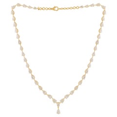 Collar auténtico de diamantes en forma de pera de 17,65 quilates Oro amarillo de 18 quilates Joyería fina