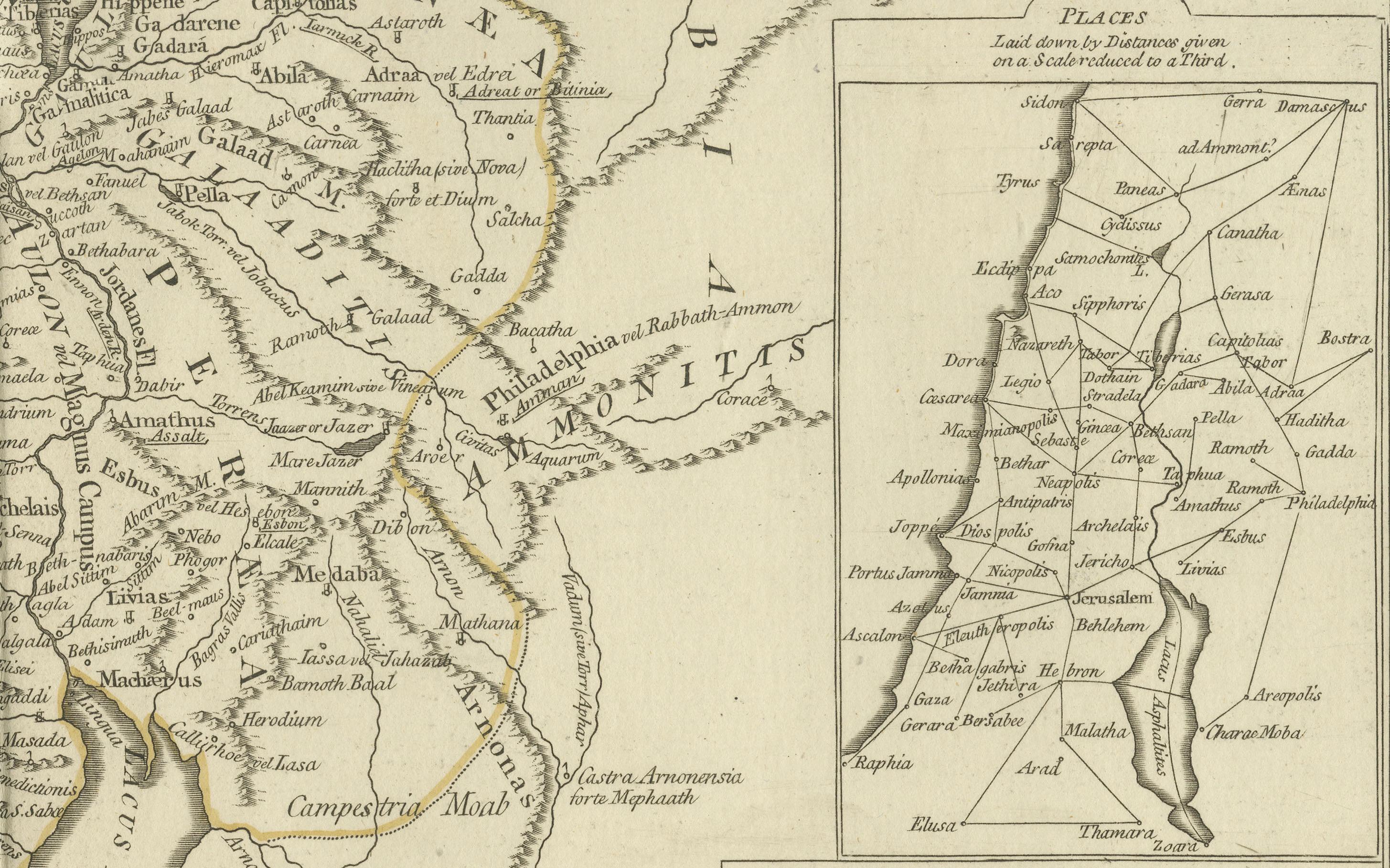 Engraved 1767 D’Anville Map of the Holy Land: Ancient Divisions and Biblical Geography For Sale