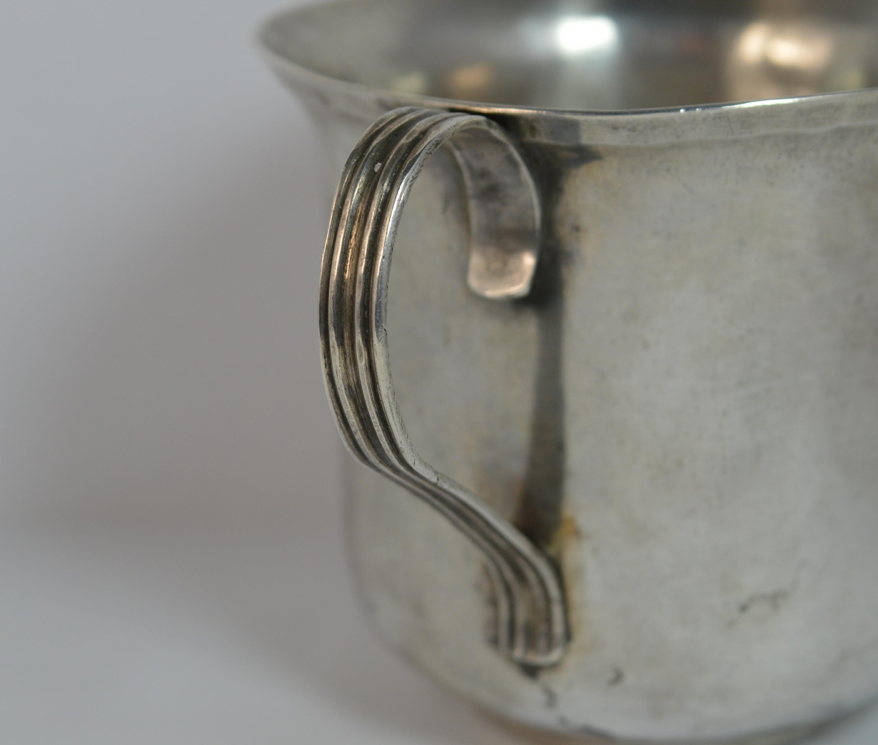 1768 Georgian Plain Original English Silver Two Handled Porringer Cup 2