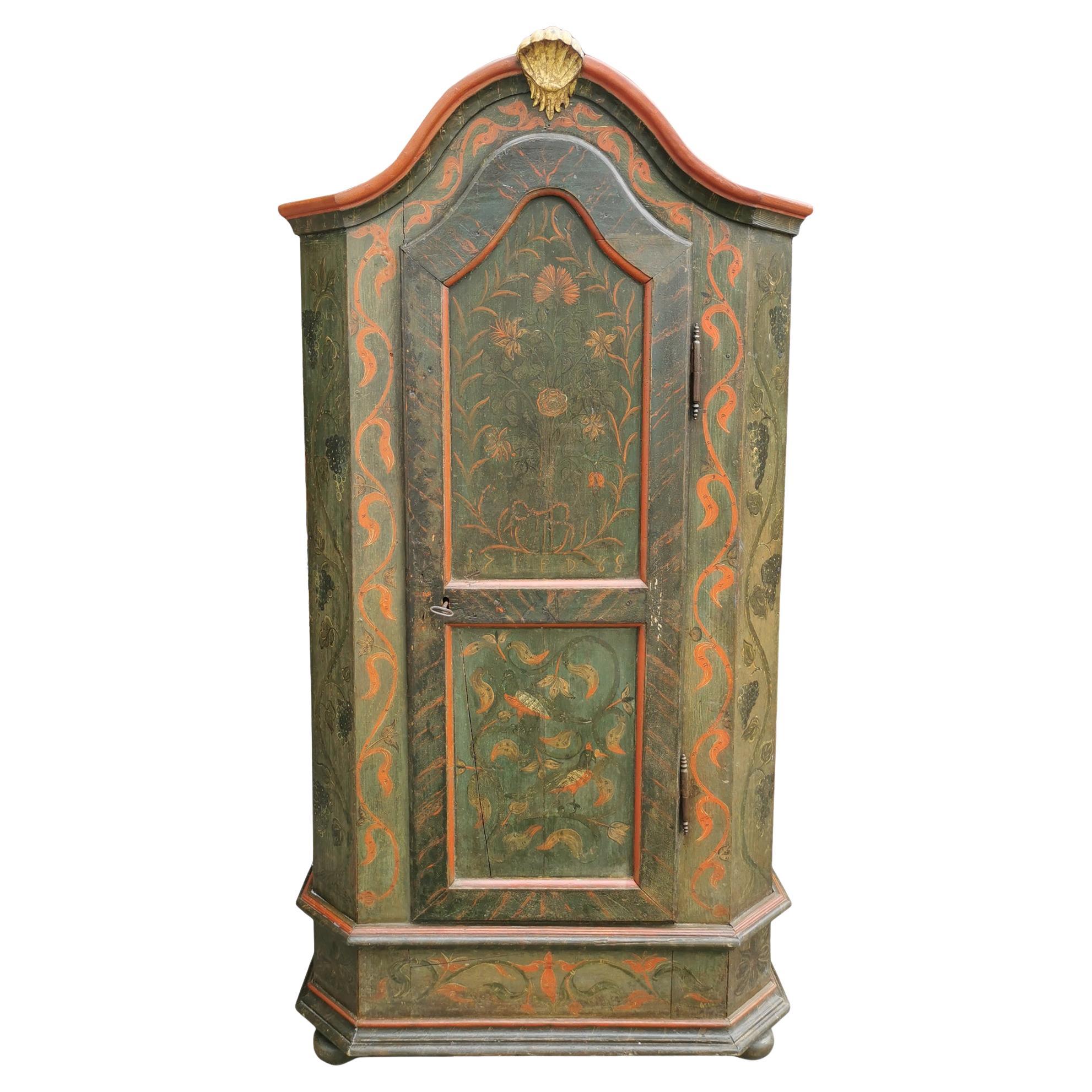 1768 Green Painted Wardrobe, Central Europe