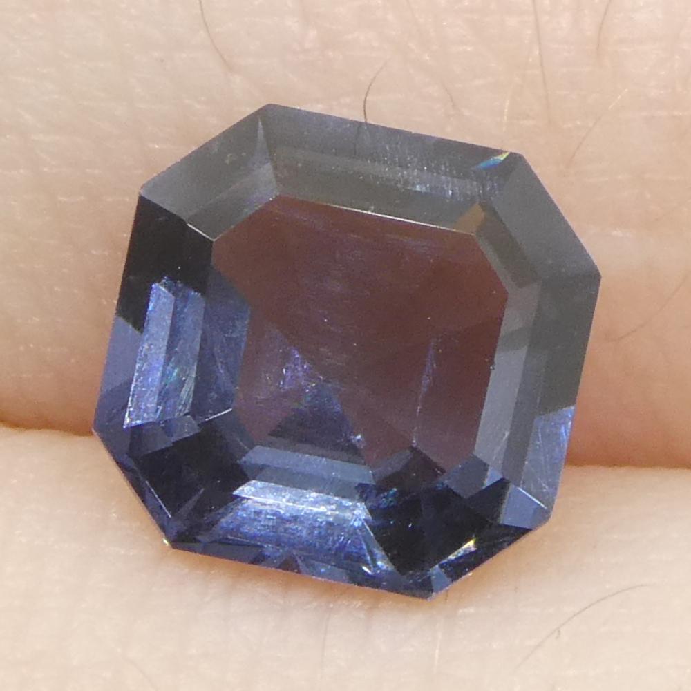1.76 Karat Asscher-Schliff/quare Blauer Spinell aus Birma, unerhitzt im Angebot 8