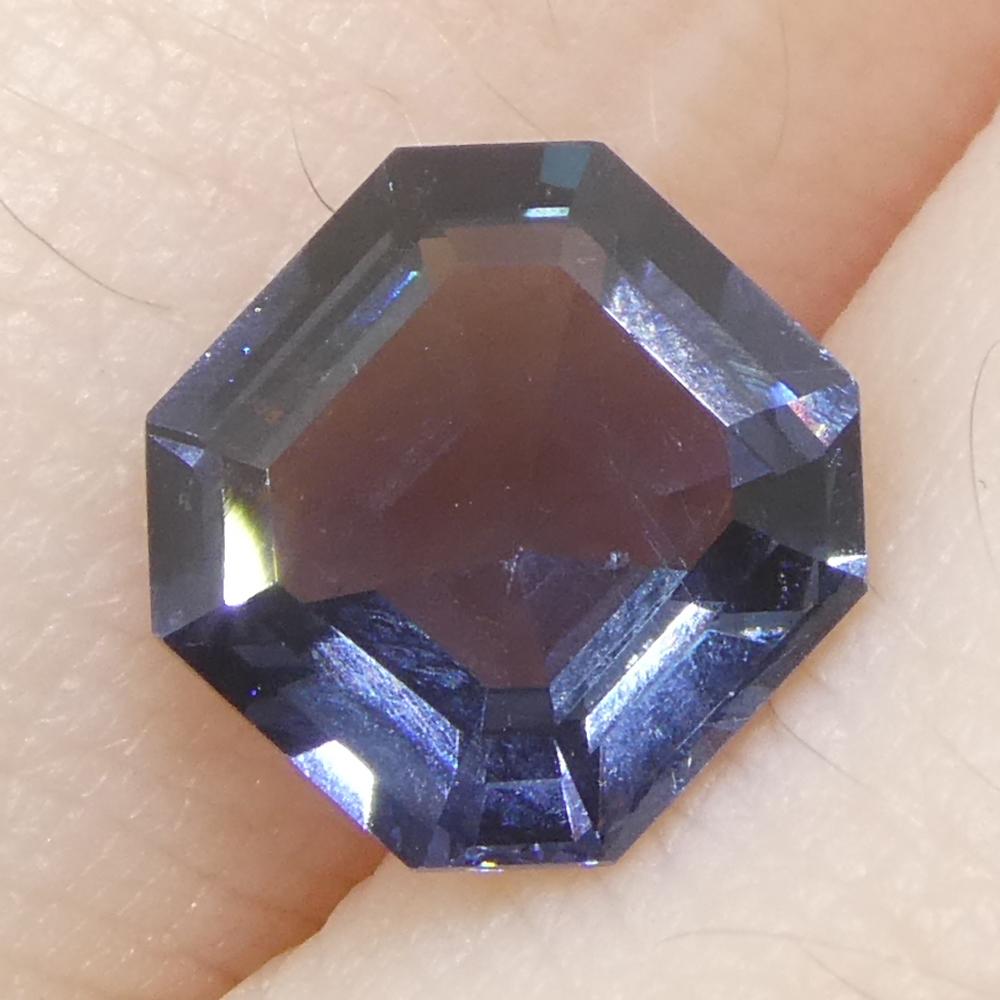 1.76 Karat Asscher-Schliff/quare Blauer Spinell aus Birma, unerhitzt im Angebot 9