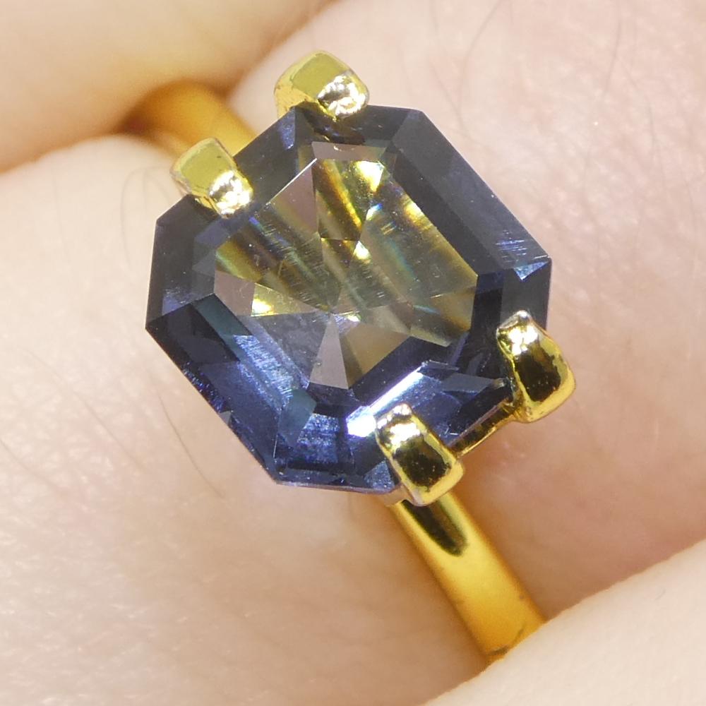 1.76 Karat Asscher-Schliff/quare Blauer Spinell aus Birma, unerhitzt im Angebot 10