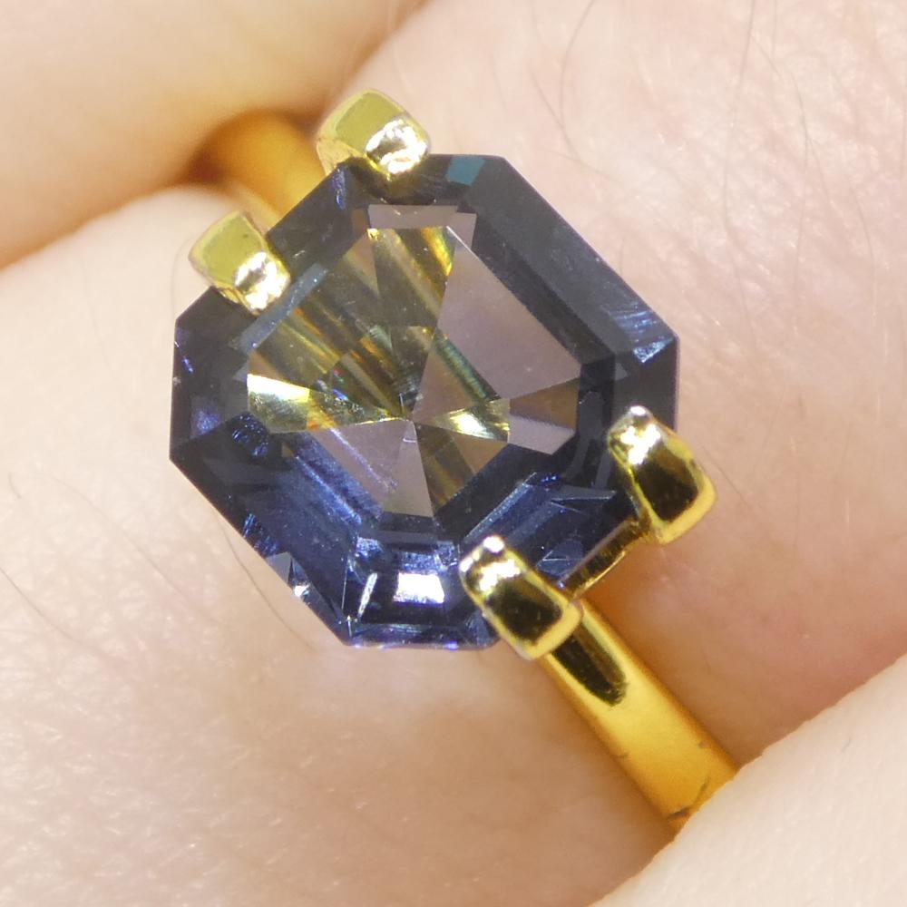 1.76 Karat Asscher-Schliff/quare Blauer Spinell aus Birma, unerhitzt im Zustand „Neu“ im Angebot in Toronto, Ontario