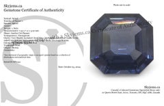 Espinela azul de Birmania sin calentar, talla Asscher/cuadrada, 1,76 ct