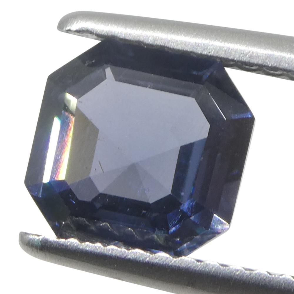 1.76 Karat Asscher-Schliff/quare Blauer Spinell aus Birma, unerhitzt für Damen oder Herren im Angebot
