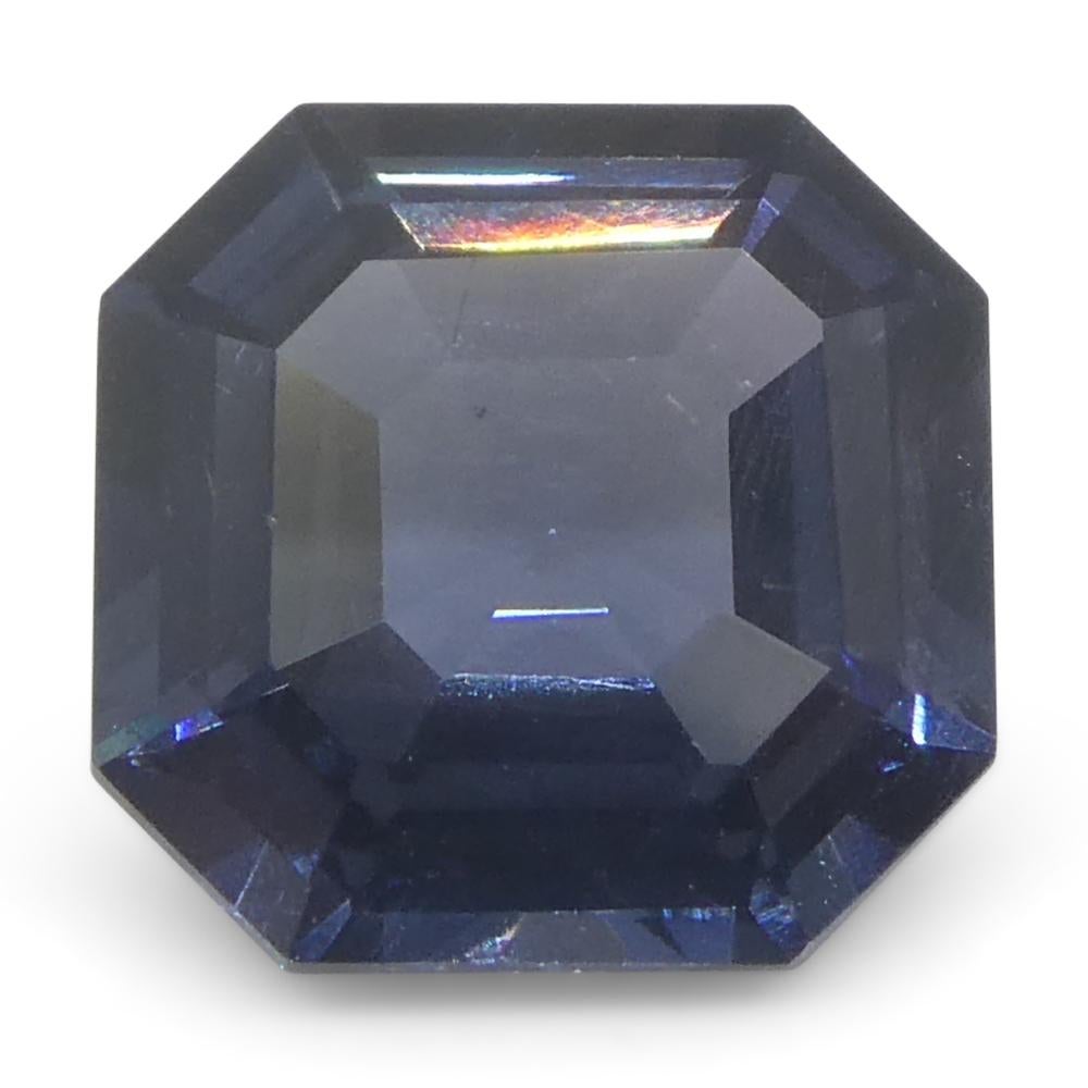 1.76 Karat Asscher-Schliff/quare Blauer Spinell aus Birma, unerhitzt im Angebot 1