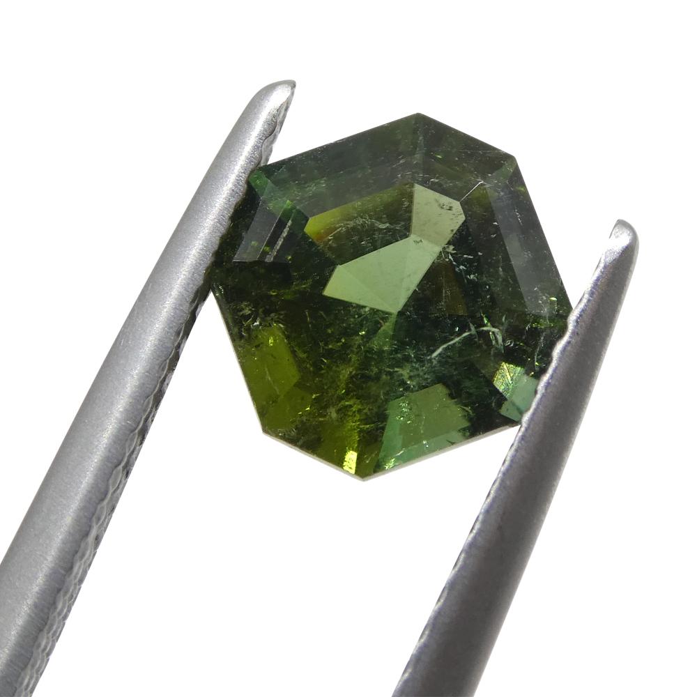 1.76ct Asscher Green Tourmaline from Brazil In New Condition For Sale In Toronto, Ontario