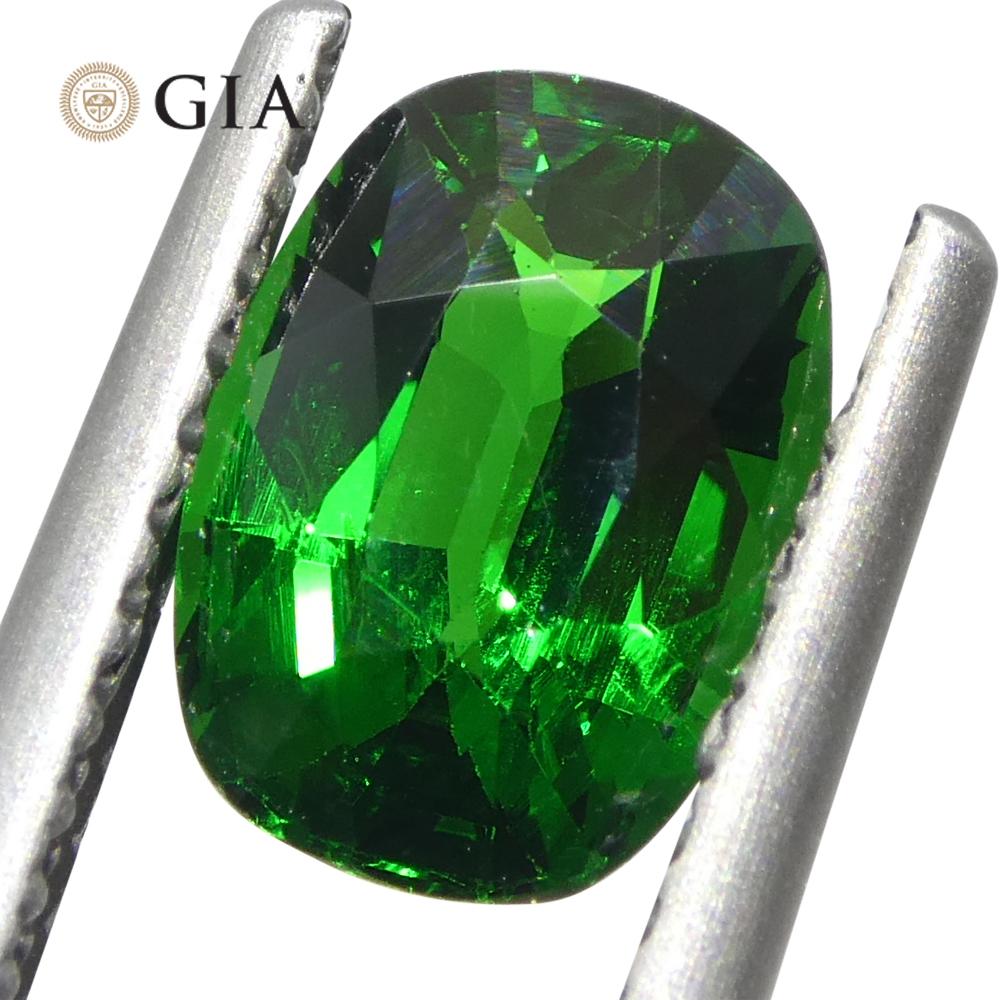 1.76ct Cushion Green Tsavorite Garnet GIA Certified For Sale 6
