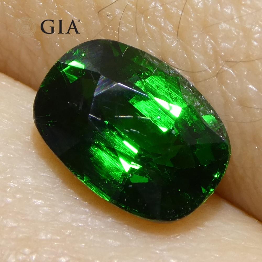 1.76ct Cushion Green Tsavorite Garnet GIA Certified For Sale 8
