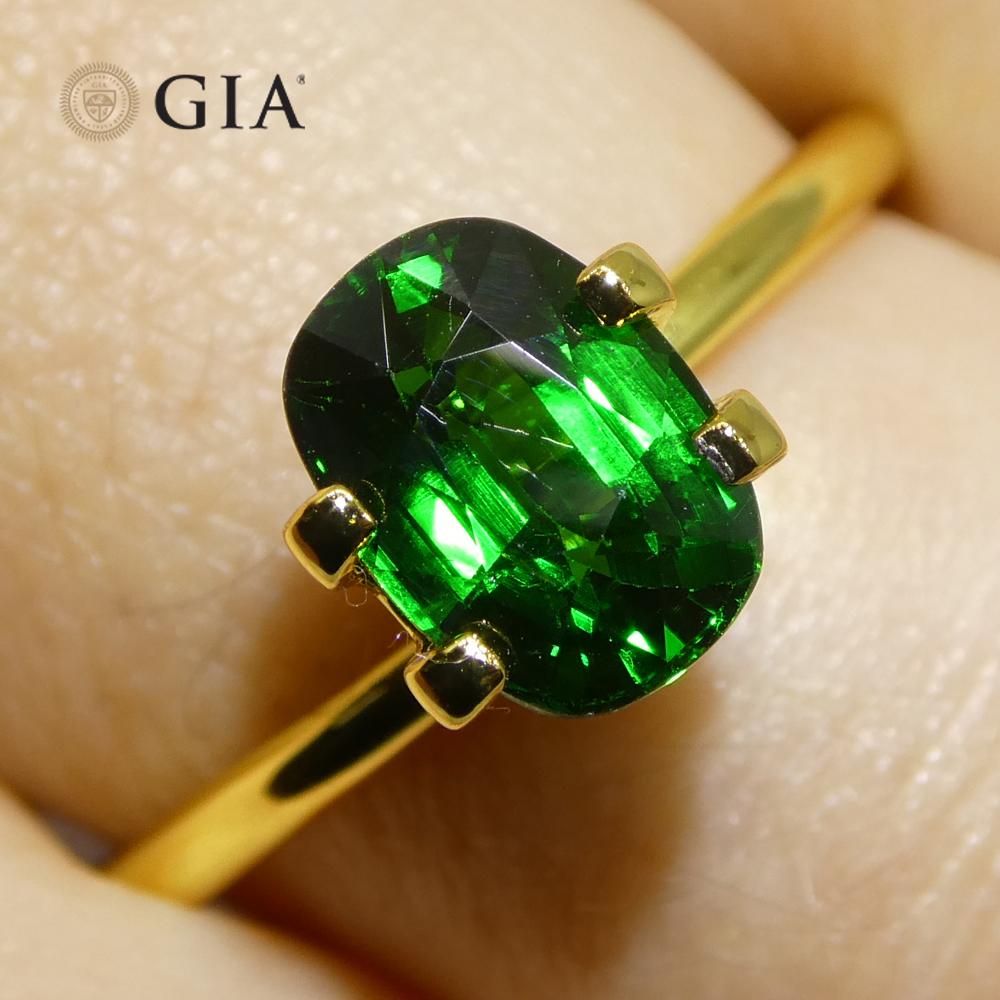 1.76ct Cushion Green Tsavorite Garnet GIA Certified For Sale 9