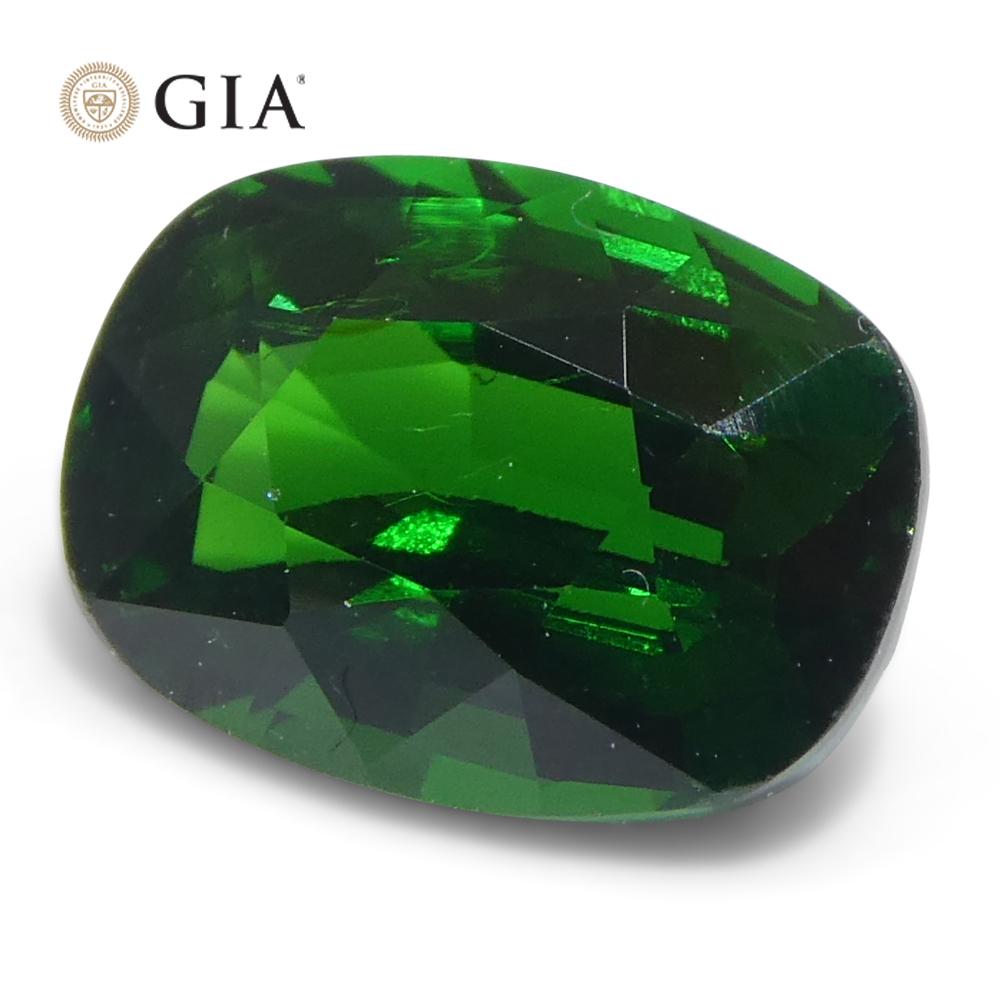 1.76ct Cushion Green Tsavorite Garnet GIA Certified For Sale 4