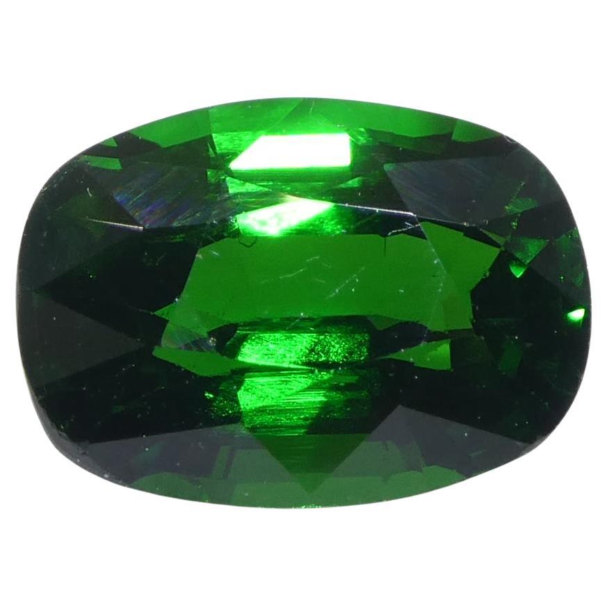 1.76ct Cushion Green Tsavorite Garnet GIA Certified
