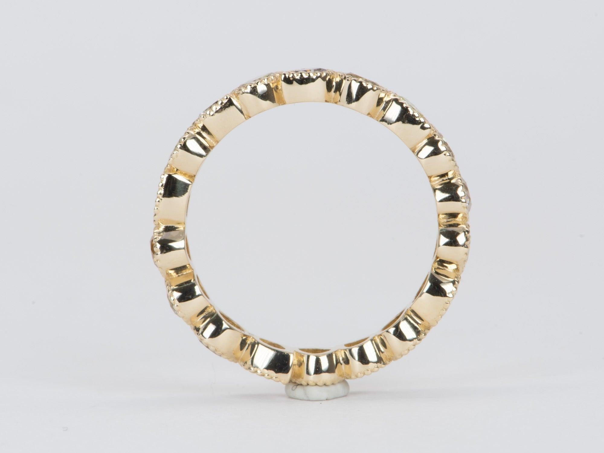 Uncut 1.76ct Natural Fancy Color Diamond Full Eternity Band 14K Gold R6572 For Sale