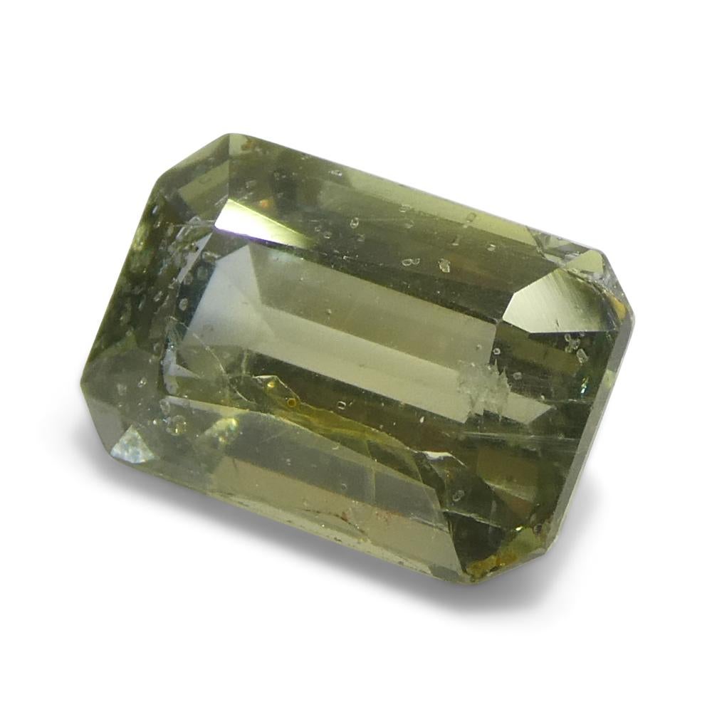 1.76ct Octagonal/Emerald Cut Blue and Yellow Sapphire from Tanzania, Unheated For Sale 6