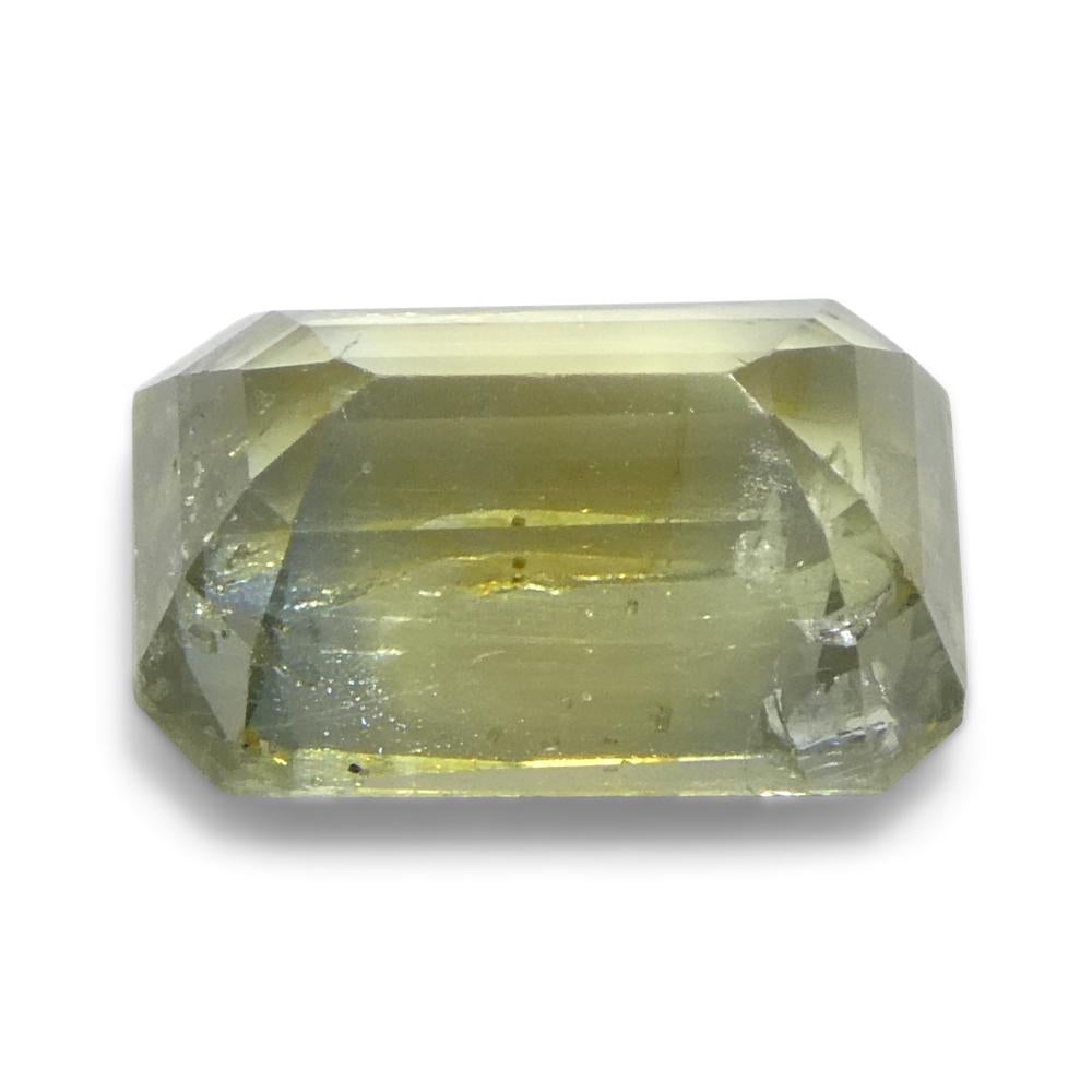 1.76ct Octagonal/Emerald Cut Blue and Yellow Sapphire from Tanzania, Unheated For Sale 7