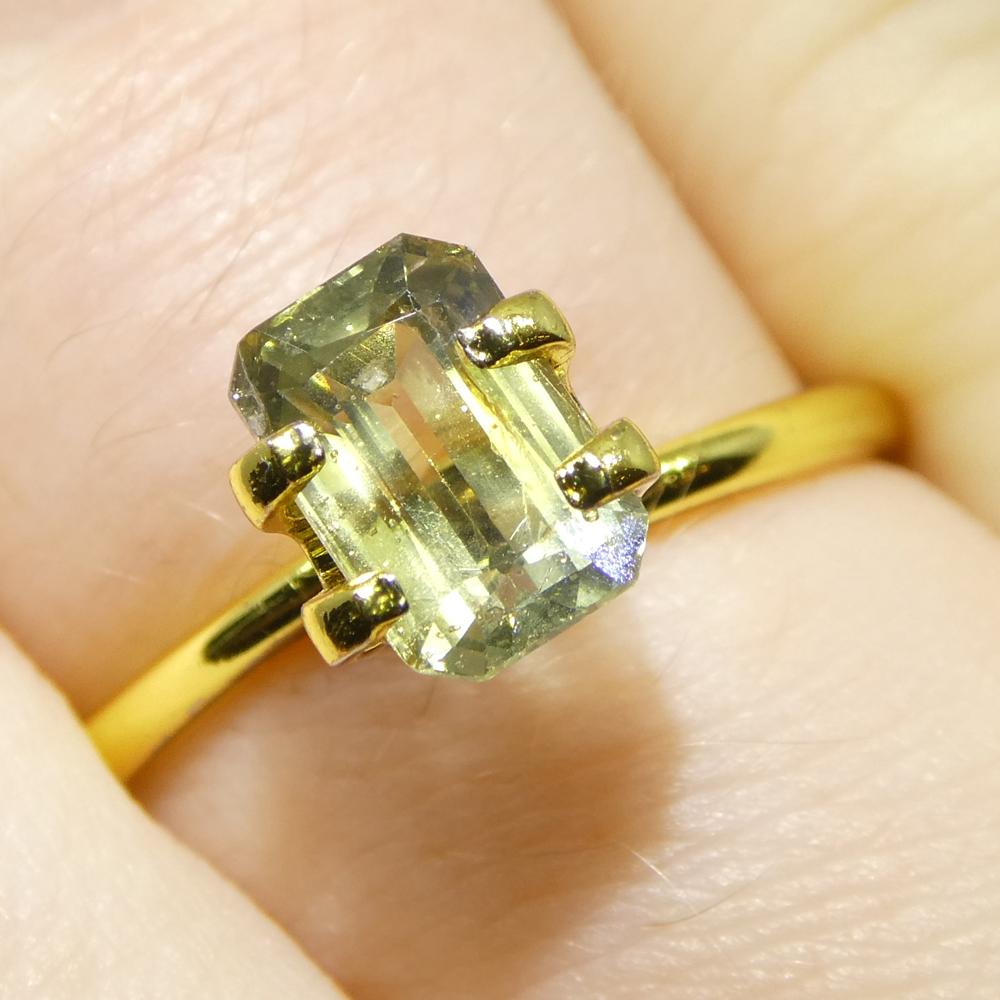 1.76ct Octagonal/Emerald Cut Blue and Yellow Sapphire from Tanzania, Unheated For Sale 10