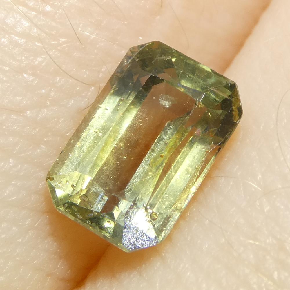 1.76ct Octagonal/Emerald Cut Blue and Yellow Sapphire from Tanzania, Unheated In New Condition For Sale In Toronto, Ontario