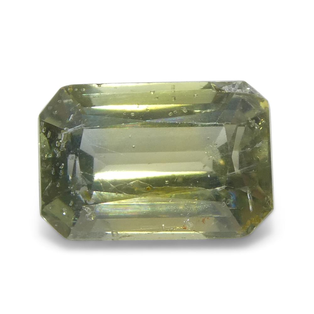 1.76ct Octagonal/Emerald Cut Blue and Yellow Sapphire from Tanzania, Unheated For Sale 3
