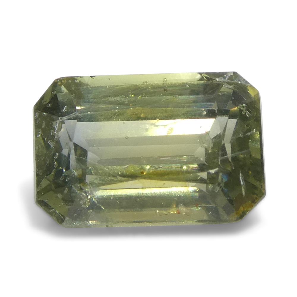 1.76ct Octagonal/Emerald Cut Blue and Yellow Sapphire from Tanzania, Unheated For Sale 5
