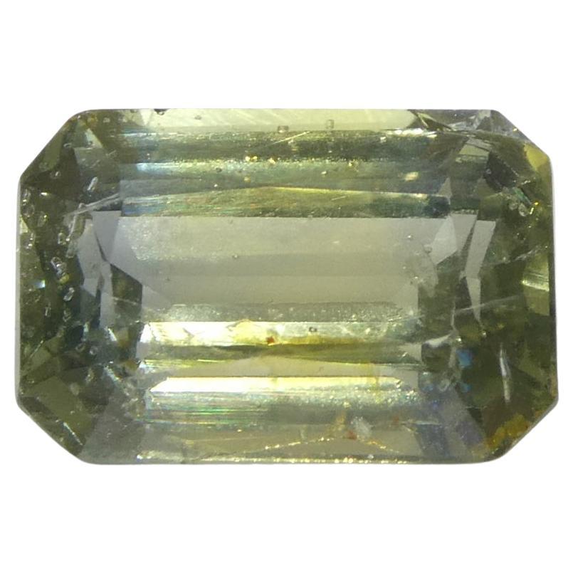 1.76ct Octagonal/Emerald Cut Blue and Yellow Sapphire from Tanzania, Unheated For Sale
