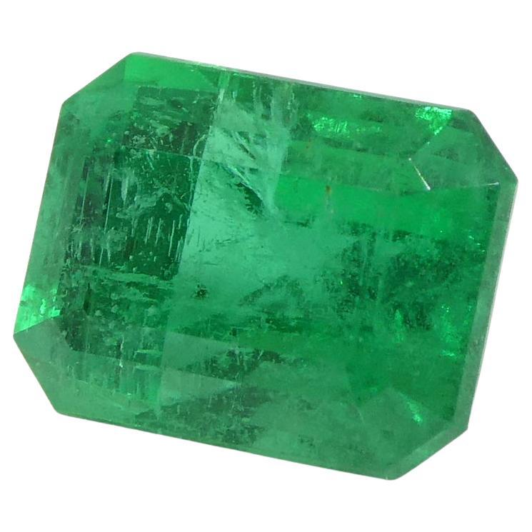 1.76ct Octagonal/Emerald Cut Green Emerald GIA Certified Russia   For Sale