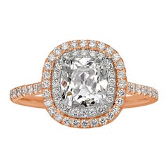 1.76ct Old Mine Cut Diamond Engagement Ring
