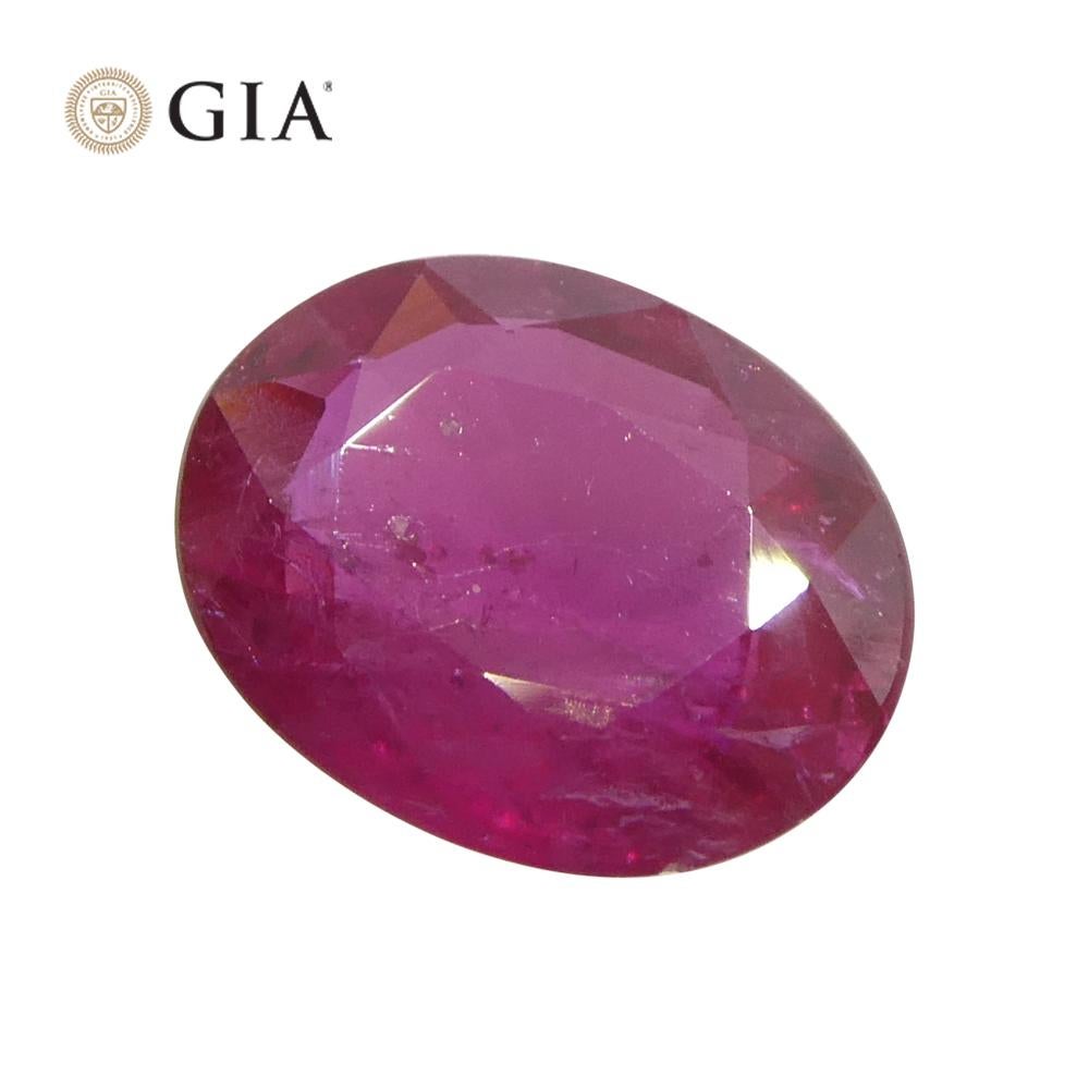 1.76ct Oval Purplish Red Ruby GIA Certified Mozambique   For Sale 5