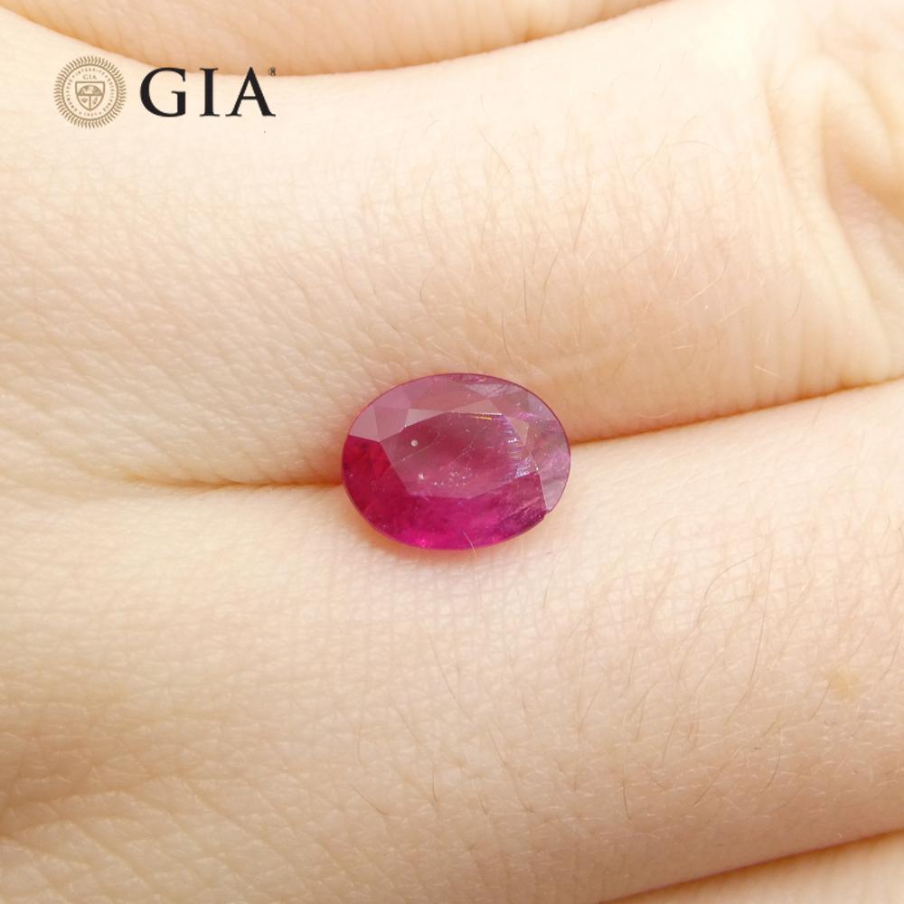 1.76ct Oval Purplish Red Ruby GIA Certified Mozambique   For Sale 6