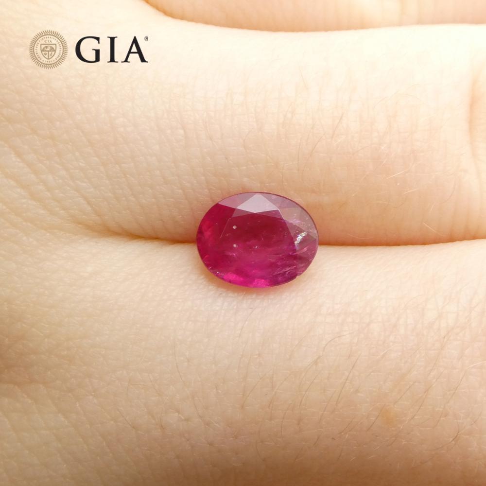 1.76ct Oval Purplish Red Ruby GIA Certified Mozambique   For Sale 7