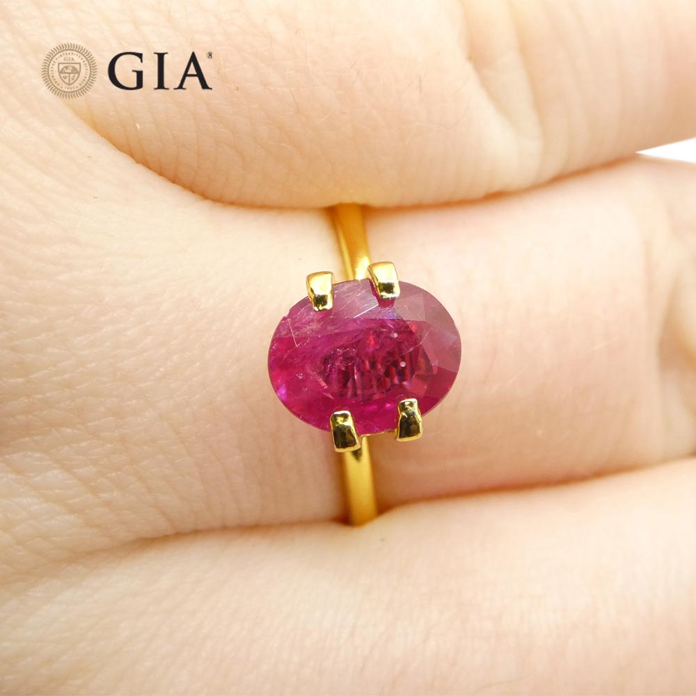 1.76ct Oval Purplish Red Ruby GIA Certified Mozambique   For Sale 8