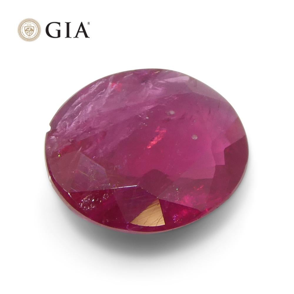 1.76ct Oval Purplish Red Ruby GIA Certified Mozambique   For Sale 3