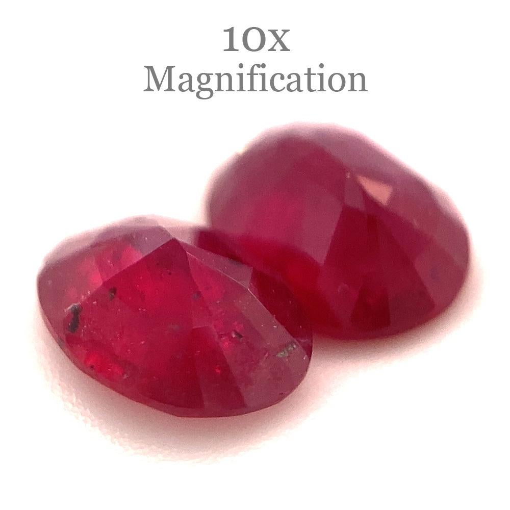 1.76ct Pair Oval Red Ruby from Mozambique For Sale 5