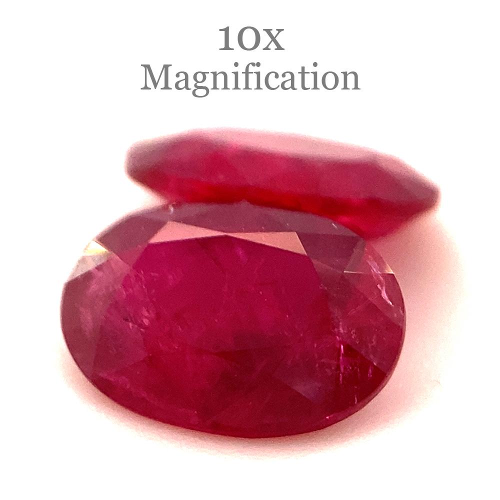 1.76ct Pair Oval Red Ruby from Mozambique For Sale 4