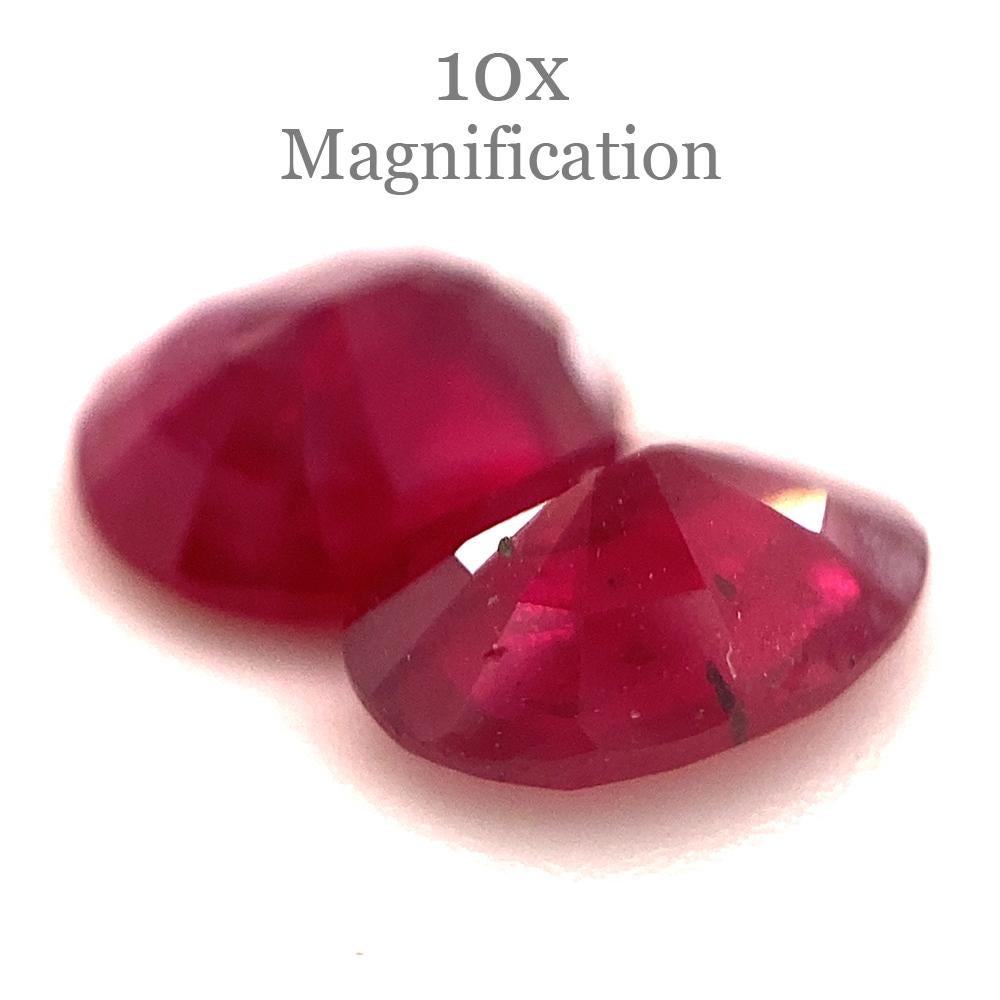 1.76ct Pair Oval Red Ruby from Mozambique For Sale 6