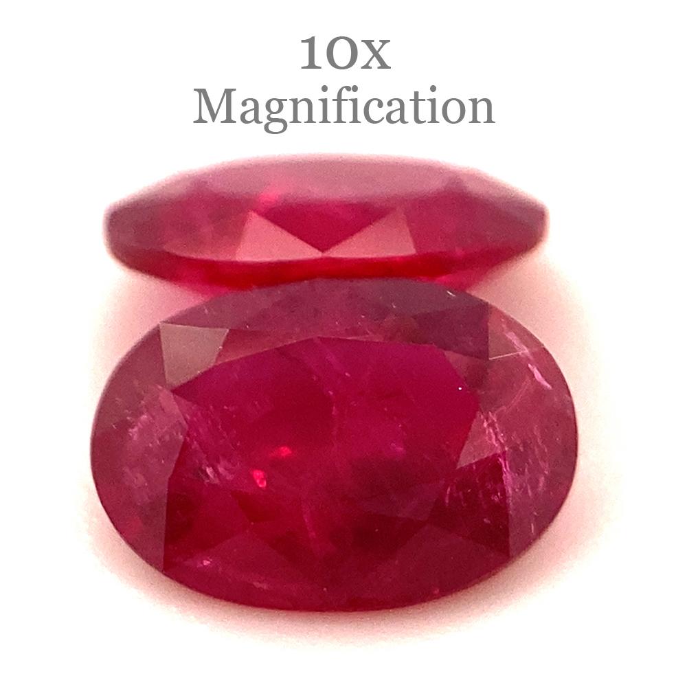 1.76ct Pair Oval Red Ruby from Mozambique For Sale 5