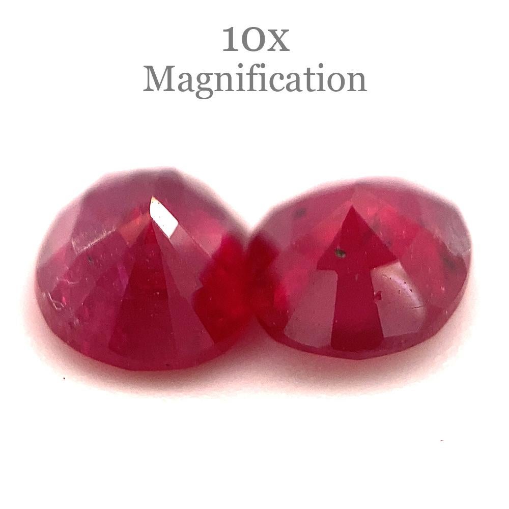 1.76ct Pair Oval Red Ruby from Mozambique For Sale 7