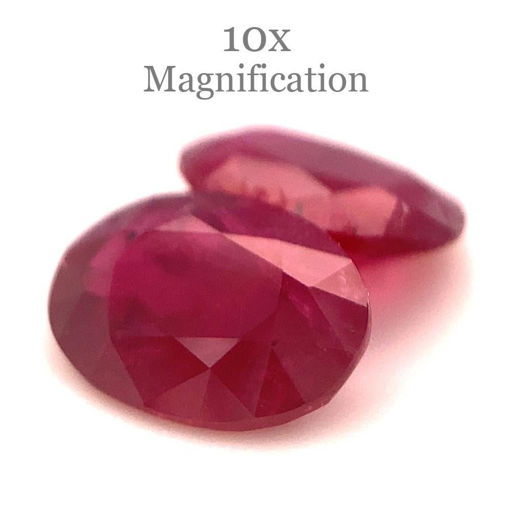 1.76ct Pair Oval Red Ruby from Mozambique For Sale 9