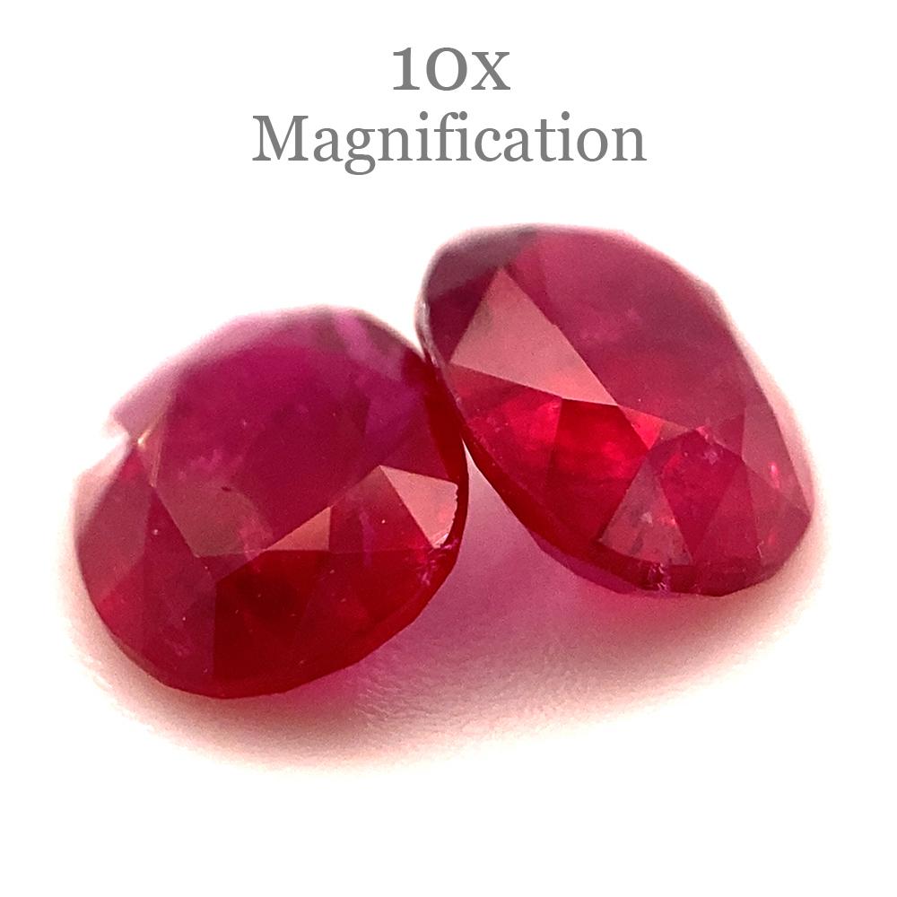 1.76ct Pair Oval Red Ruby from Mozambique For Sale 11