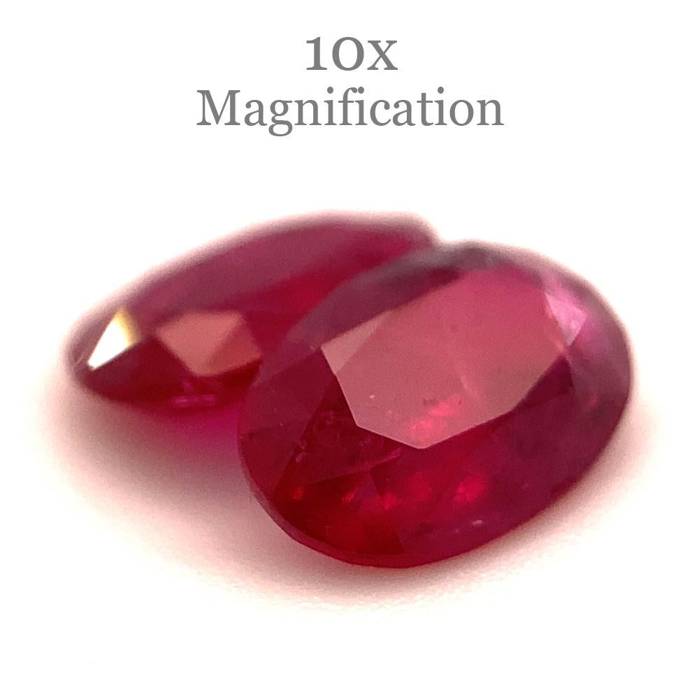 1.76ct Pair Oval Red Ruby from Mozambique For Sale 12