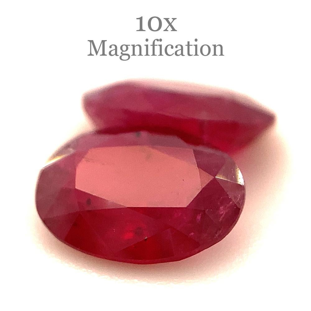 1.76ct Pair Oval Red Ruby from Mozambique In New Condition For Sale In Toronto, Ontario